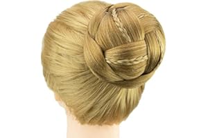 IMISSU Tressé Chignon Danseur Couverture De Cheveux Donut Postiches Chouchous Femmes Cheveux Chignons Perruque Updo pour la Fête De Mariage (M1 Mix Copper)