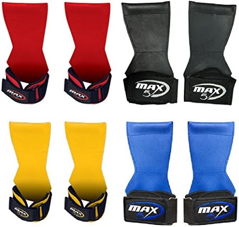 MAXFIVE 461 Wrist Support Palm Protection for Pullups Crossfit Training Weight lifting Barbells Chin Ups Exercise Kettlebells Adjustable Neoprene Padded Wrist Wrap Support Bodybuilding (Blue)