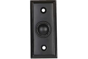 A29 Wired Iron Doorbell Chime Push Button in Black Powder Coat Finish, 2 1/2 x 1 1/8 in, Vintage Decorative Door Bell with Easy Installation