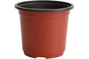 ‎CNNIK CNNIK 100 Stück Anzuchttöpfe 12cm Pflanztöpfe Kunststoff Rund Blumentopf Plastik Innen Außenbereich Anzuchttopf Rot Untertopf mit 100 Stück Pflanzenschilder