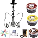 wasserpfeife komplett set Shisha Material: Glas+Holz+Eisen+Zinklegierung, Höhe der Wasserpfeife: 55cm