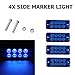 Produktbild VIGORFLYRUN PARTS LTD 4pcs 8 LED Seitenmarkierungsleuchten Markierungsleuchten Standlicht Indikator Lampe for 12V LKW Anhänger Bus Van Parkleuchten RV Bus Außenleuchten Parkleuchten- Blau