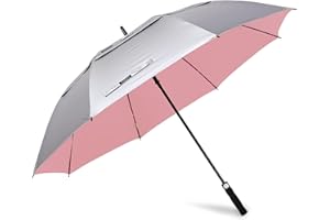 G4Free - Paraguas de golf de 157 cm, protección UV, extragrande, resistente al viento, paraguas de lluvia y sol, apertura automática, doble toldo