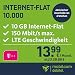 Produktbild mobilcom-debitel Internet-Flat 10.000 im Telekom-Netz (13,99 EUR monatlich, 24 Monate Laufzeit, 10 GB Internet-Flat, LTE mit max. 150 MBit/s, EU-Roaming-Flat, Triple-Sim-Karten)