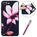 Produktbild Silikon Hülle für iPhone 8 Plus,iPhone 7 Plus Schutzhülle Flexible,iPhone 8/7 Plus Handyhülle,Hpory Flexible Soft TPU Colorful Painted Muster Ultra-thin Schwarz Silicone Gel Handyhülle Handy Gehäuse Hülle für Mädchen Männer Ultradünnen Weich Silikon Gel Stoßstange TPU Schlank Bumper Back Case Anti-Staub Anti-Kratzer und Stoßfest Telefon Tasche Handytasche Schutzhülle für iPhone 8/7 Plus + 1 x Hpory Stylus-(Lotus)