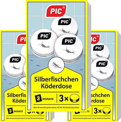 PIC - Silberfisch-Köderdose - 3x3 = 9 Stück - Silberfische bekämpfen einfach gemacht