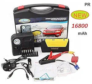 PRIKNIK Power Bank Charger Portable 16800mAh Vehicle Car Jump Starter Booster Battery with Air Compressor Portable Mobile Laptop Universal Cars-Compatible with Tata Safari Dicor 3.0