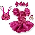 Build Your Bears Wardrobe Teddy Bear Clothes Satin Ra-Ra Dress +Bag fits Build a Bear (candy)