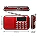 Produktbild eJiasu Wiederaufladbare tragbare FM-Radio-Lade Digital LED-Spieler Display-Stereo-Lautsprecher USB-TF-Karte (Rot)