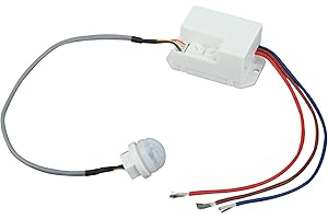 SOLRYN Mini Sensor de Movimiento, Mini Interruptor Detector de Movimiento Infrarrojo Empotrable para Instalación Interior IP20, con Sensor Crepuscular, Alcance de 6 Metros y Ángulo de Detección de 120°