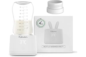 MyBambini's PRO™ Flaschenwärmer Baby Unterwegs, Flaschenwärmer Akku, Schnelles Aufwärmen, 4 Temperatur-Einstellungen, Erhitzt bis zu 6 Flaschen, Geeignet für: NUK First Choice
