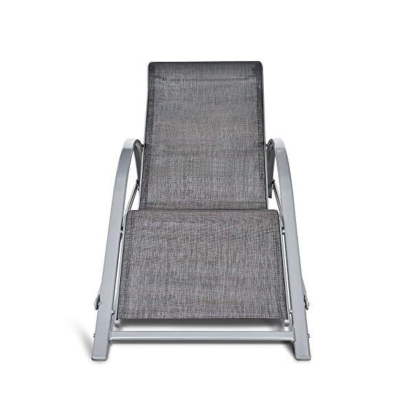 iKayaa 3PCS Patio Chaise Lounge Chair Set Furniture W/ Table Outdoor Sun Lounger Set Textilene + Iron Construction - Image 4