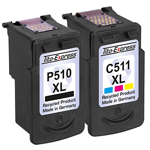 PlatinumSerie® Sparset 2 Patronen für Canon PG-510XL & CL-511XL IP2700 MP230 MP240 MP250 MP260 MP270 MP280 - 2
