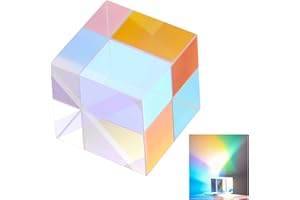 Neewer 25mm K9 Crystal Photography Prism Cube, Color HD Optical Glass Cube, RGB Dispersion Prism, Photography Props, for Home Decoration, Physics Teaching, Light Spectrum Education, CY005