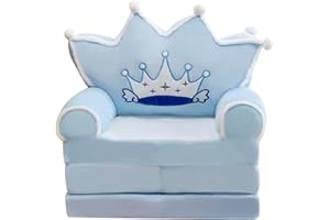 MOMOLAA Sillón plegable para niños con respaldo 2 en 1, plegable para niños, lindo, cómic, perezoso, sofá para niños, cama para salón, cojín decorativo (E, talla única)