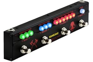 SONICAKE Gitarre Multi Effektpedal Heavy Metal HiGain Distortion Boost Chorus Delay Gitarrenpedal Schwarz Hammer