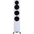 ELAC Uni-Fi Reference 3-Way 5-1/4" Floor Standing Speaker, Oak or Walnut Tower Speaker for Home Theater and Stereo System, White Baffle with Oak Sides