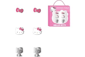 Hello Kitty örhängen set 3 st för flickor - Hello Kitty örhängen 3 par roliga mönster smycken