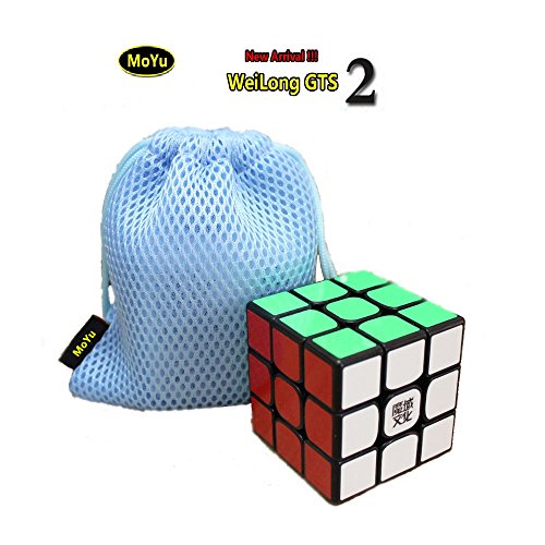 YONGJUN MoYu Nuovo MoYu WeiLong GTS2 GTS Plus 3x3x3 Magic Cube WeiLong GTS2 V2 Versione 2 Velocità Puzzle Cube liscio che gira Cubo giocattolo Magic Cube + un sacchetto del cubo ( Nero )