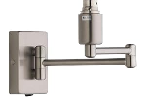 Britalia Antique Chrome Traditional Retro Switched Double Swing Arm Wall Reading Light Bracket | Discreet On Off Rocker Switch Operated | 1 x BC Lamp Bulb Required | Bedside - Living Room