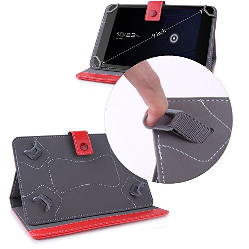 Tolino Tab 8.9 Tablet Schutzhülle mit Standfunktion & edlem Designeraufdruck. Modernes Schnellspanner System somit perfekt geeignet für alle +TOUCHSTIFT Rot - 4