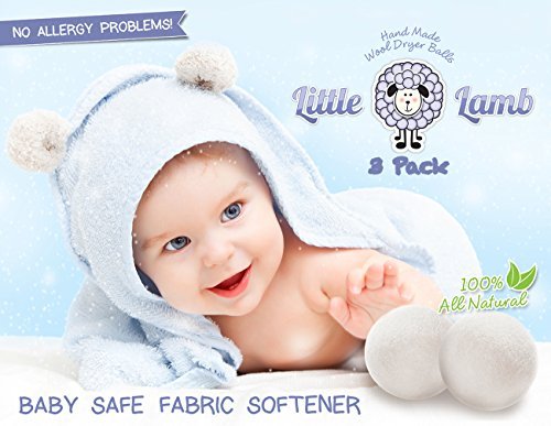 Wool Dryer Balls - 100% Premium Organic Felt Wool Dryer Balls (Xl, Handmade, Eco-friendly, Baby Safe, All - Natural Fabric Softener) Pack of 3 - Perfect for Baby Gift Baskets. Use with Cloth Diaper Laundry Detergent for Superior Softness. (Baby/Babe/Infant - Little ones)