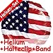Produktbild Folienballon Set * USA - STARS AND STRIPES + HELIUM FÜLLUNG + HALTE CLIP + BAND * // Aufgeblasen mit Ballongas // Deko Geburtstag Folien Ballon Luftballon Amerika US