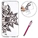 Produktbild LG Q6 Case Premium,LG Q6 Case Silicone,Hpory Fashion Luxus Flexible TPU Colorful Painted Ultra-Mince Thin Transparent Clear Silicone Gel Handyhüllen Handy Gehäuse Hülle für Mädchen Frauen Ultradünnen Soft TPU Bumper Protector Back Case Anti-Staub Anti-Kratzer und Shockproof Telefon Tasche Handytasche Schutzhülle für LG Q6 + 1 x Hpory Stylus-(Schädelkopf)