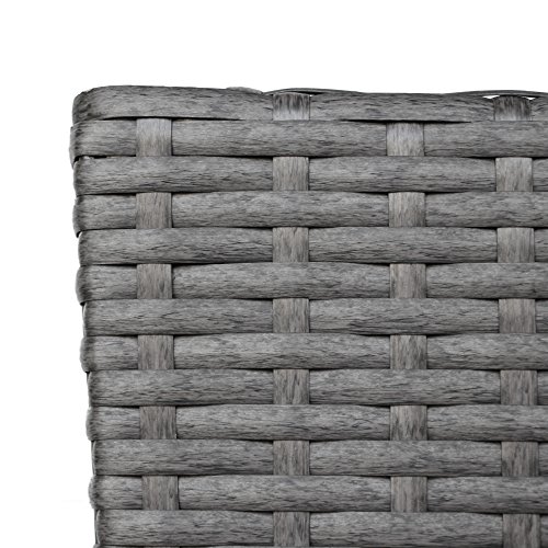 [neu.haus] Blumenkübel / Blumentopf in Rattan-Optik (dunkelgrau) – 31 x 31 x 64 cm - 4