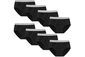 Anntry Teen Girls Knickers Soft Cotton Underwear Mid Waist Solid Panties for Teenager Age 10-16 (Pack of 8)