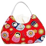 Kosmetiktuchboxbezug in Handtaschenform - Kleine Matroschka - Handgefertigt