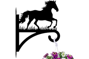 peacoblue Iron Plant Hangers Hooks Large 30x40cm for Outdoor Indoor Hanging Plants Flower Fern Pots Lantern Bird Feeder Wind Chimes, Metal Wall Holder for Porch Garden Farmhouse(Horse)