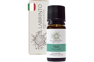 Olio Essenziale Timo puro alimentare Italiano Il Labirinto Officinale - Oli Essenziali Naturali - Olio essenziale per Diffusori e Umidificatori, Aromaterapia - 10ml