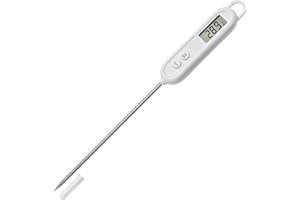 Gentpovth Thermomètre Cuisine, Thermomètre À Viande, Thermomètre Numérique Digital avec Sonde Longue, Thermomètre Alimentaire, Thermomètre Cuisson avec Écran LCD °F/°C Bouton,pour Barbecue,Patisserie