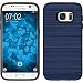 Produktbild Hybridhülle für Samsung Galaxy S7 - brushed Case dunkelblau - Cover PhoneNatic Schutzhülle + 2 Schutzfolien