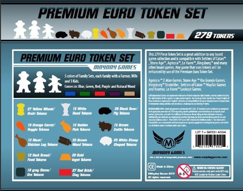 Premium Wooden Box + Wooden Token Set - Euro Token + Farmer + Animeeples (279 Pack) - Holz Spielsteine - Mayday Games