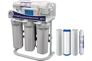 Purway Crystal Group Booster 5 Livelli 600 GPD Direct Flow Impianto Osmosi Inversa + Set Filtri Ricambio