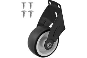 COOKIBLEND Adjustable Gate Caster Wheel, 60 * 50 * 20mm Steel Rubber Wheels for Wooden Gate, Heavy Duty Outdoor Farm Gate Doors Supports Gate Wheel Gate Hardware(1 Black)