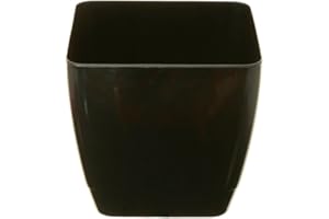 Whitefurze G0616SQ 16cm Square Indoor Pot Cover - Black