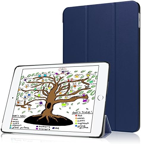 PU Leather Case for New iPad 2017 iPad 9.7 inch, HZSSEC Ultra Slim Lightweight Smart Case Trifold Stand with Auto Sleep/Wake Function, Hard Back Cover for Apple New iPad 9.7 inch 2017 - Dark Blue