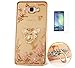 Produktbild ISENPENK Samsung Galaxy A7(2015)/A700F Ring Hülle,Ultra Slim Soft TPU Silikon Pattern Transparent Schutzhülle,3D Bling Glitzer Strass Durchsichtig Weichem Silicone Thin Handy Hülle,Butterfly Blume Kristall Diamant Glänzend Stoßdämpfend Spiegel Schutz Crystal Case Tasche Etui Bumper mit Diamant Ring Halter Ständer Standfunktion Wasserdicht Case für Samsung Galaxy A7(2015)/A700F 5.5 Zoll-[schmetterling golden]+Panzerglas Folie/ Display foile/ Schutzfolie