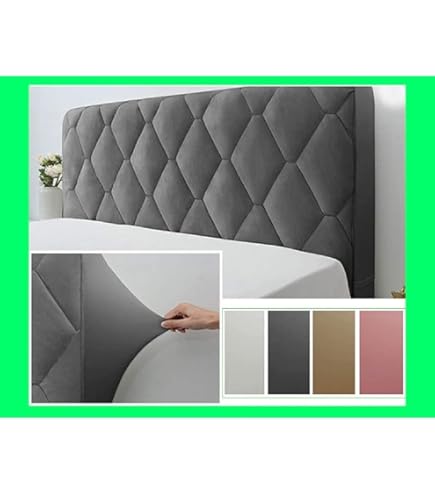 WYJHNL Kopfteilbezug Cypress Green - Elastischer Fleece-Bezug Für Doppelbett 180-190cm