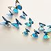 12 Pieces 3D Butterfly Stickrs Fashion Design DIY Wall Decoration House Decoration Babyroom Decoration-BLUE