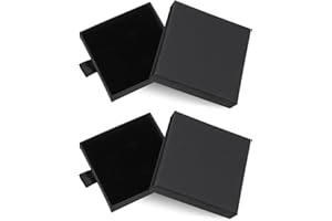 Opopark 2 Stücke Schmuck Box Schmuckkasten Schmuckschatulle Schmuck Organizers Schmuckaufbewahrung Schmuckbox Schachtel Schwarz Geschenkbox für Armbänder Armreife