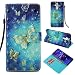 Produktbild Huawei Mate 20 Lite Hülle. PU Leder Wallet Tasche Flip Brieftasche Schutzhülle Bookstyle Handyhülle Tasche Schale Trageschlaufe Standfunktion Stoßdämpfung Handy für Huawei Mate 20 Lite. Schmetterling