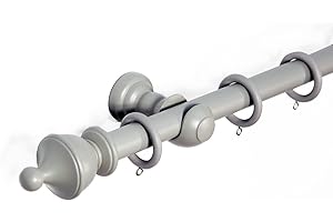 Lister Cartwright URN Finial 28 mm Wooden Curtain Poles Fixed Length (Truffle URN, 180 cm)