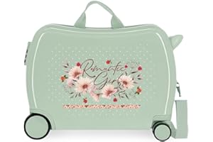 Movom Romantic Girl Multicolore Valise Enfant 50x39x20 cms Rigide ABS Serrure à combinaison latérale 34L 1.8 kgs 4 Roues Bagage à Main