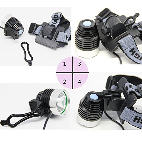 Jasonwell 2 IN 1 Cree XM-L2 LED Fahrradlicht,1800 Lm Ultra Hellen Wiederaufladbare Mountain Bike Fahrrad-Stirnlampe Kopflampe Taschenlampe und gratis Rücklicht – WASSERFEST & einfach zu montieren - 5