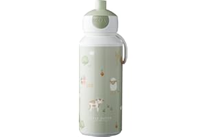 Mepal - Trinkflasche Pop-up Campus - Wasserflasche - Little Dutch - Auslaufsichere Flasche für die Schule - Wiederverwendbar - BPA-frei & Spülmaschinenfest - 400 ml - Little Farm