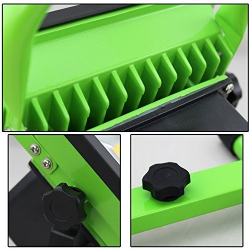 VINGO® 30W Akku LED Warmweiß Camping Lampe Strahler IP65 Handlamp mit Ständer Arbeitsleuchte Tragbare Baustrahler Akku Fluter (Grün) - 7